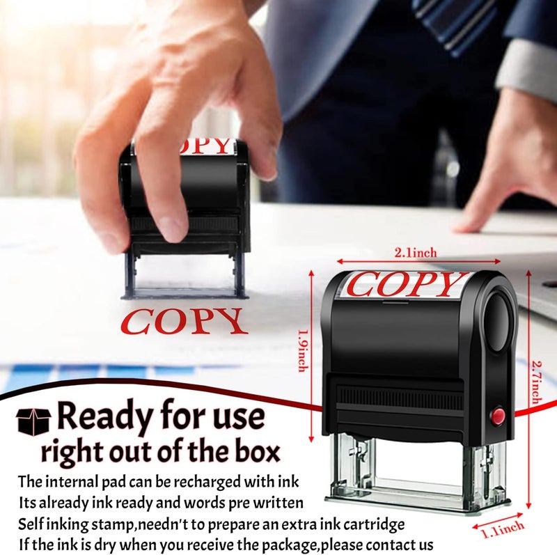 Bertiveny Copy Stamp Office Stamps Self Inking Personalized for Business Supplies Custom Rubber Business Copy Stamps for Office Supplies,Copys Stamp Self Inking Red - Image 2